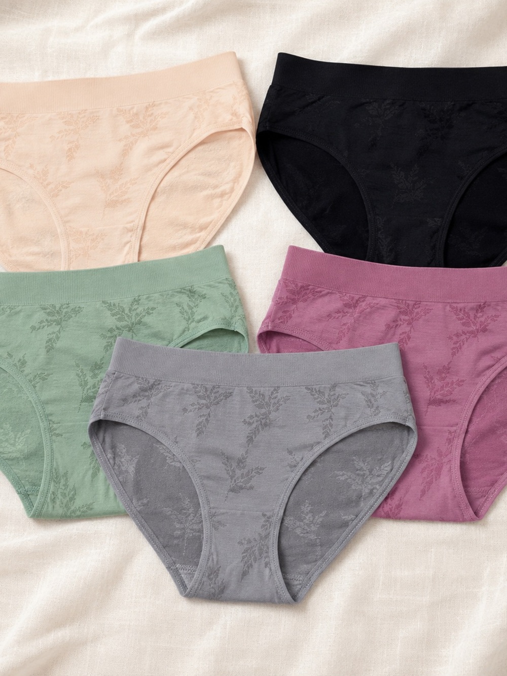 Women’s Floral Jacquard Briefs - Pack of 5